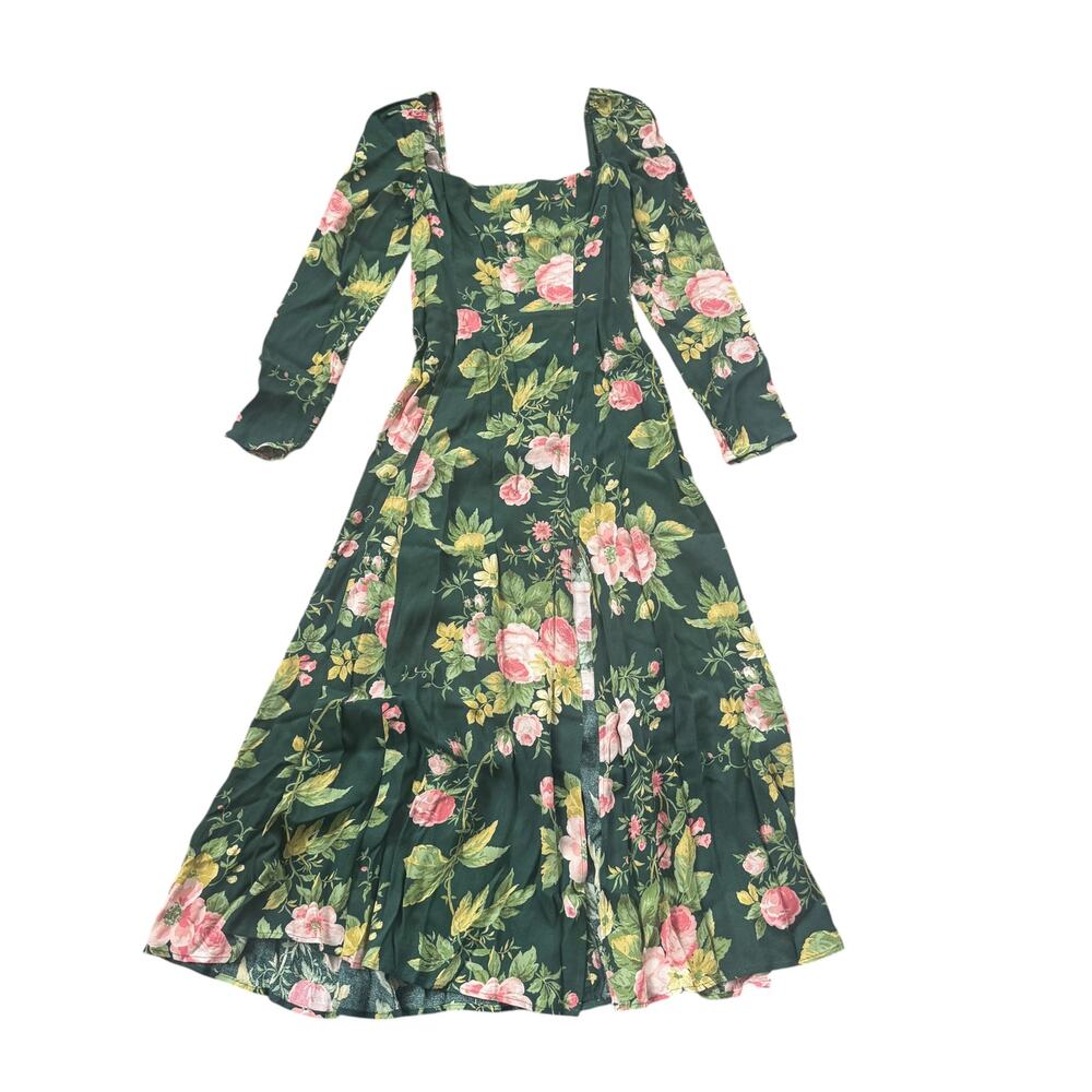 NEW Reformation Sigmund Long Sleeve Crepe Midi Dress Belvedere Floral